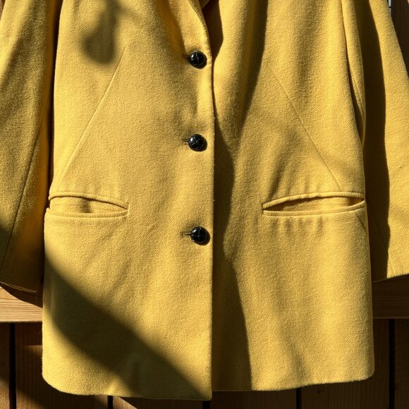 AmAzInG Mustard Yellow Wool Coat OLSEN collection, refer to measurements sz 8/10 - Picture 2 of 12